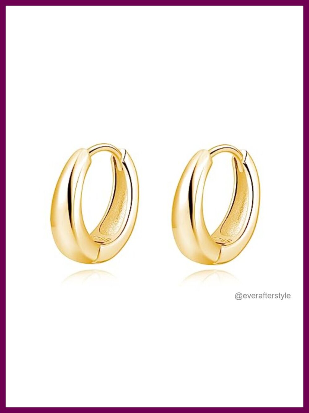 925 Sterling Silver Chunky Hoop Earrings Teardrop Thick Hoops for Women